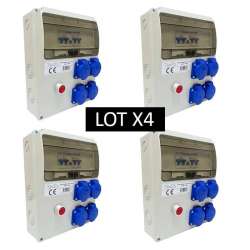 Lot X4 Coffret chantier 230v ABS - 4 PC 2P+T 16A