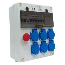 Coffret chantier 400v ABS - 6 PC 2P+T 16A