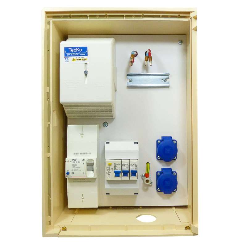 Coffret protection prise 7 KW monophasé - THERM ELEC - Coffret de chantier