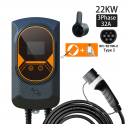 Borne de recharge connectée triphasé 22 KW - Mode 3 - Prise type 2