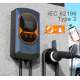 Borne de recharge connectée monophasé 11 KW - Mode 3 - Prise type 2 - Noir/Orange
