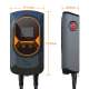 Borne de recharge connectée monophasé 11 KW - Mode 3 - Prise type 2 - Noir/Orange