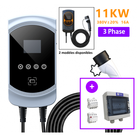 Borne de recharge triphasée 11 KW Type 2 avec protections électriques