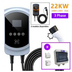 Borne de recharge triphasée 22 KW 32A Type 2 avec protections électriques