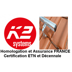 K2 Systems - fixation tuiles - 1x 2 panneaux en portrait