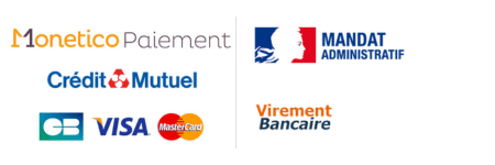 Paiement sécurisé par carte bancaire, virement bancaire ou mandat administratif